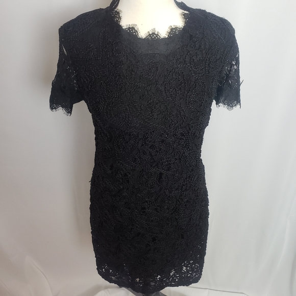 Zara Black Lace Dress, Stretch - Picture 6 of 11